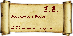 Bedekovich Bodor névjegykártya